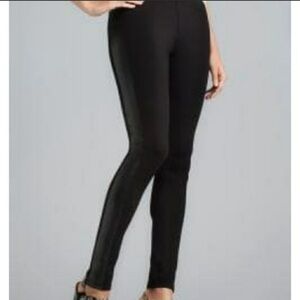 PHILOSOPHY Leggings Black Faux Leather Trim Women’s Size XS